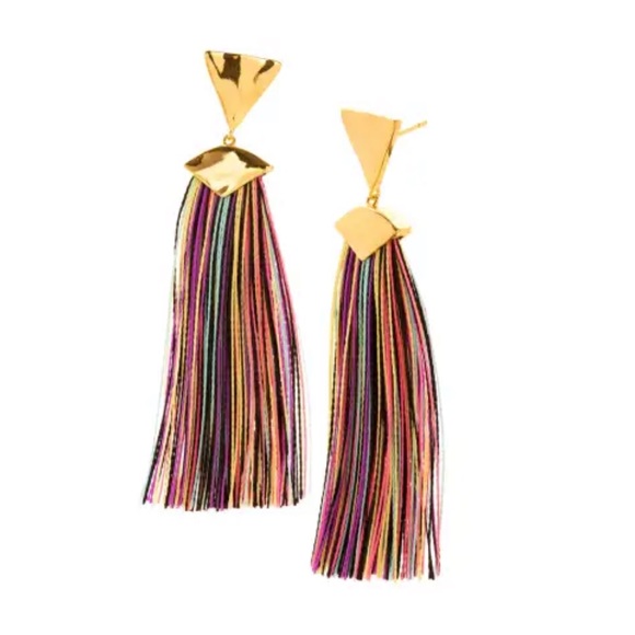 Gorjana Jewelry - Gorjana NWT Havana Triangle Tassel Earrings | Gold & Multi color mix 💕